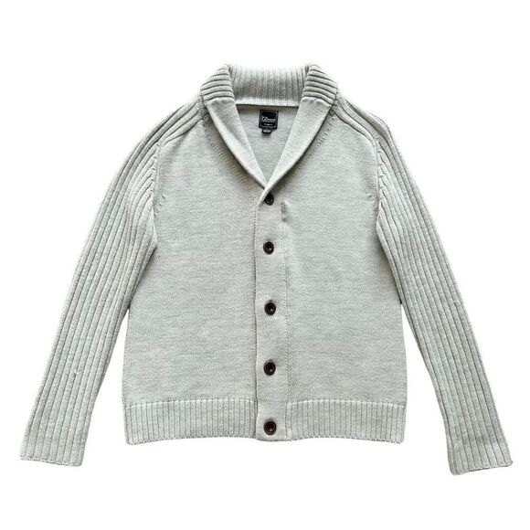 🔃7 Diamonds Men’s Gray Knit Front Button Wool Cardigan Sweater